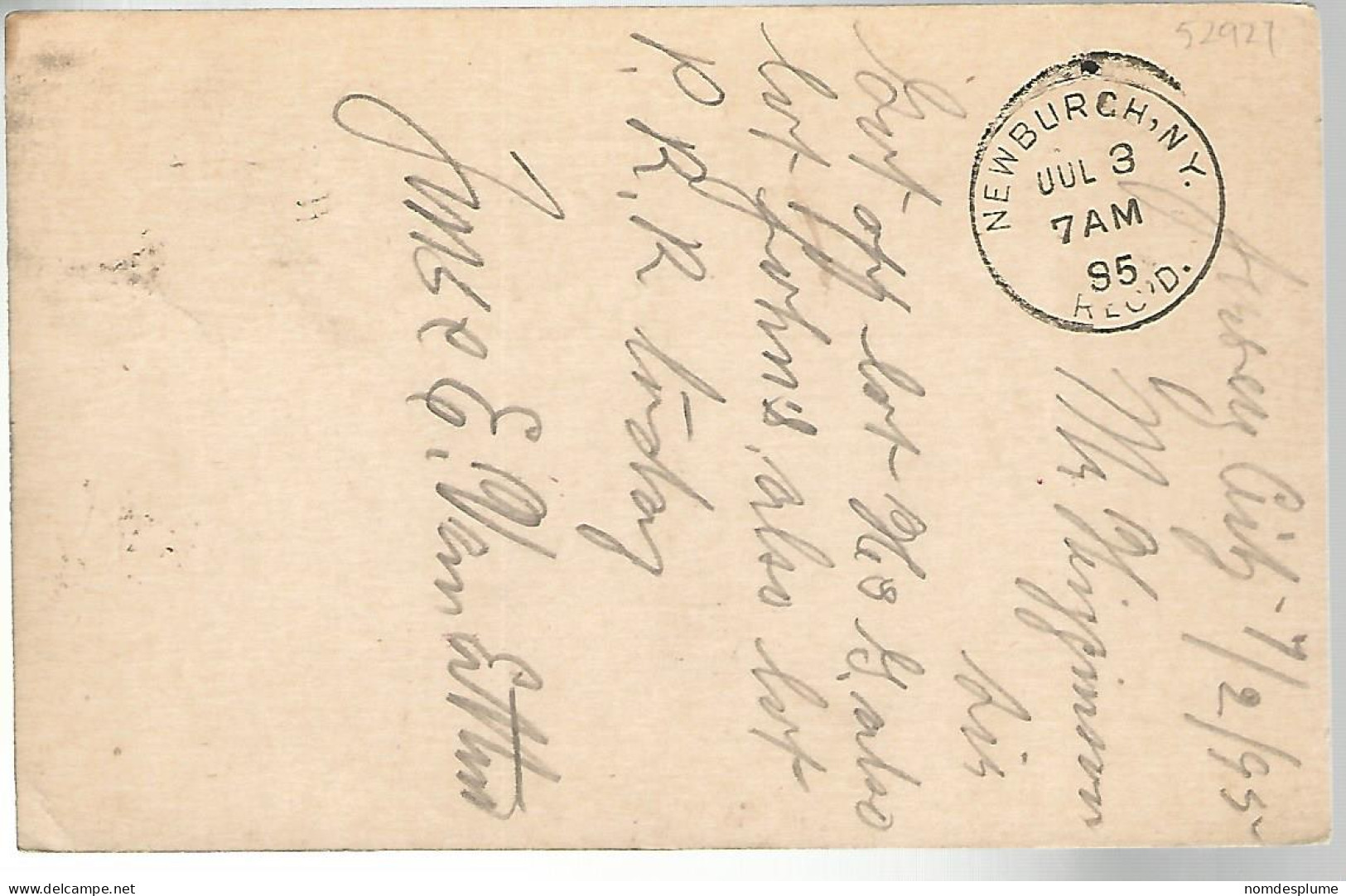 52927 ) USA Postal Stationery Jersey City Newburgh Postmarks Duplex 1895 - ...-1900