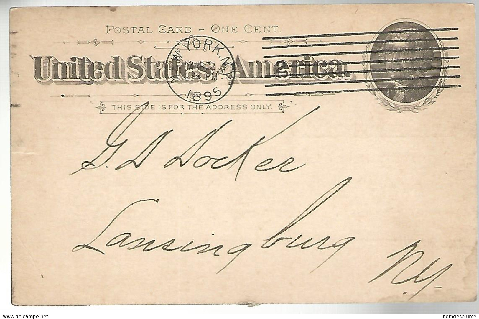 52935 ) USA Postal Stationery New York Postmark 1895 - ...-1900