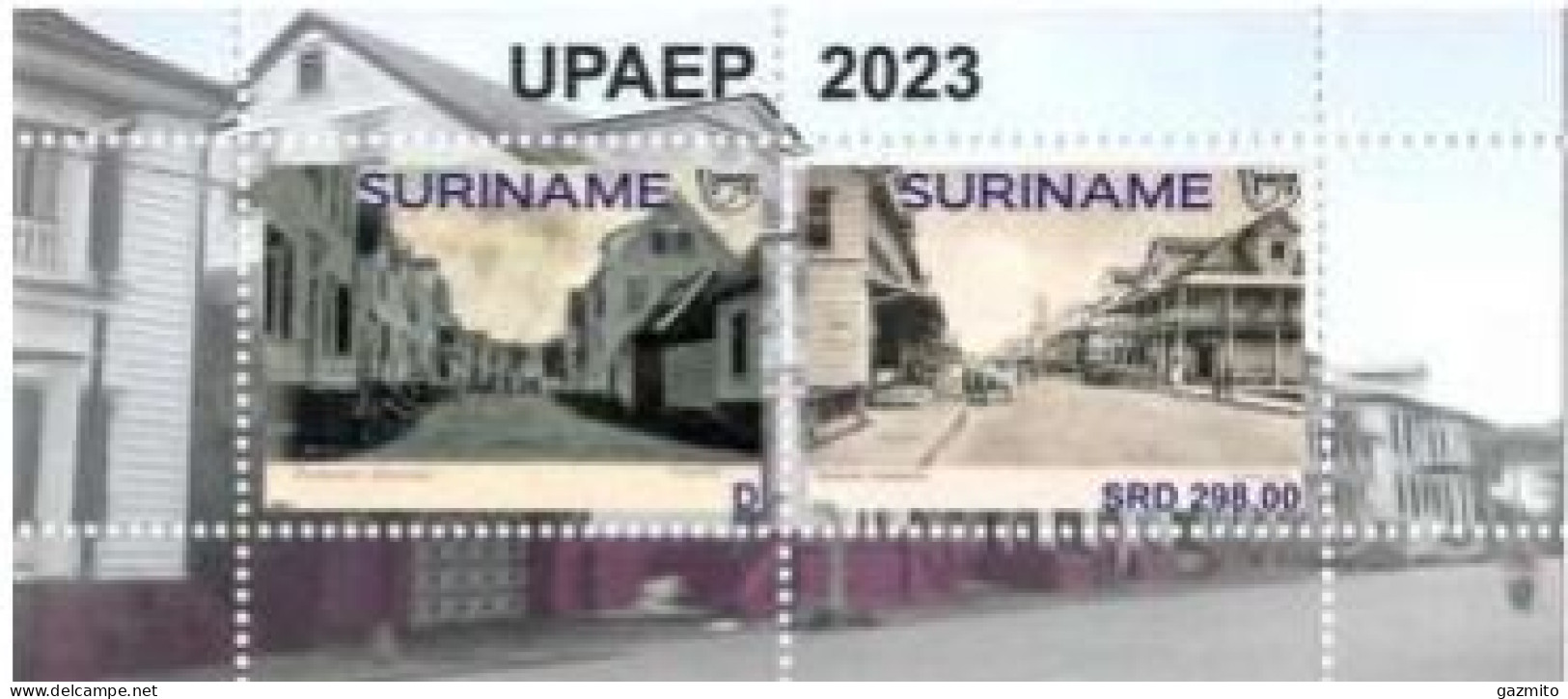 Suriname 2023, UPAEP, Postcards, Old City, Block - UPU (Union Postale Universelle)