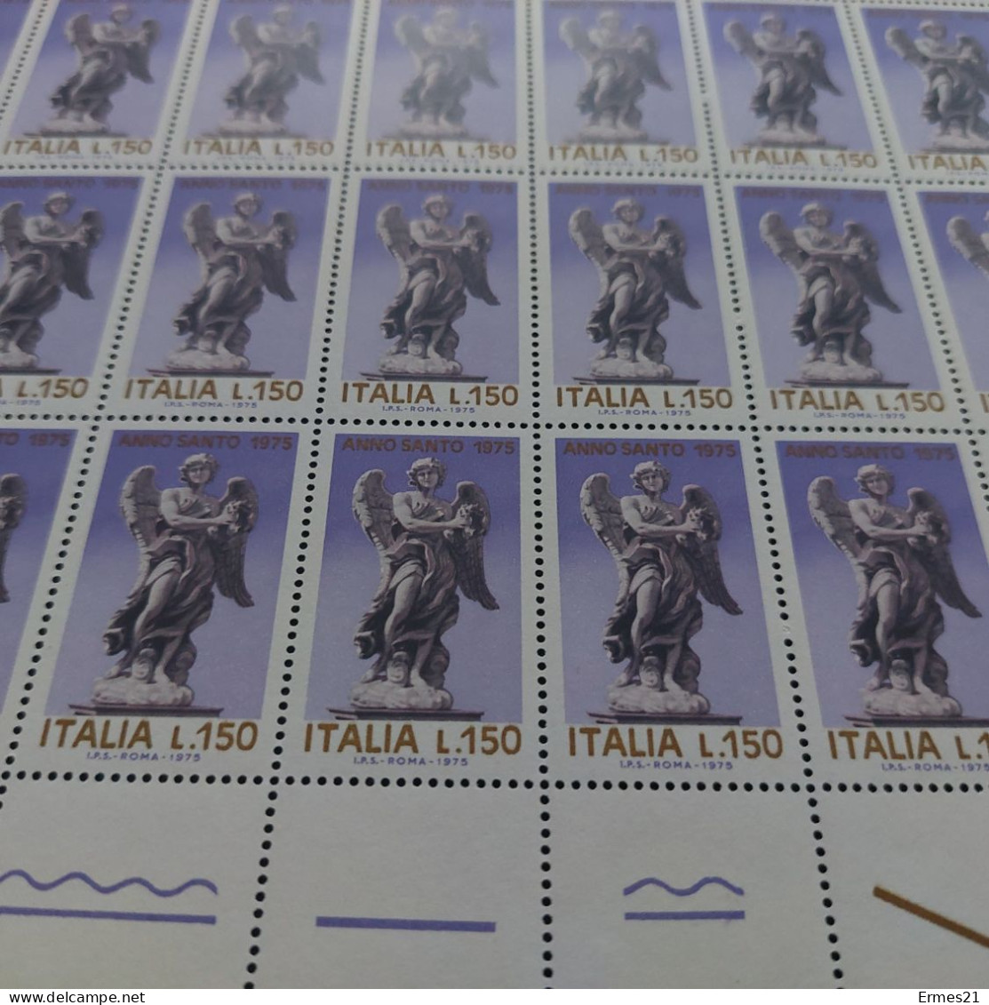 Francobolli 1975. Anno Santo 1975. Condizioni Eccellenti. Nuovo. Valore Lire 150×50pz. - Hojas Completas