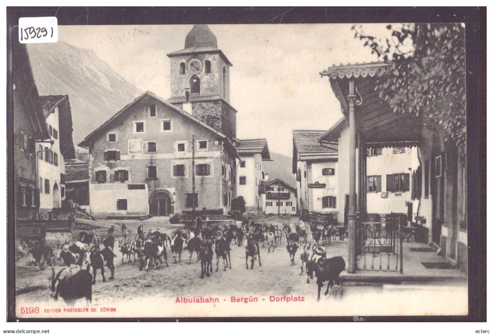 BERGÜN - DORFPLATZ - ZIEGEN - TB - Bergün/Bravuogn