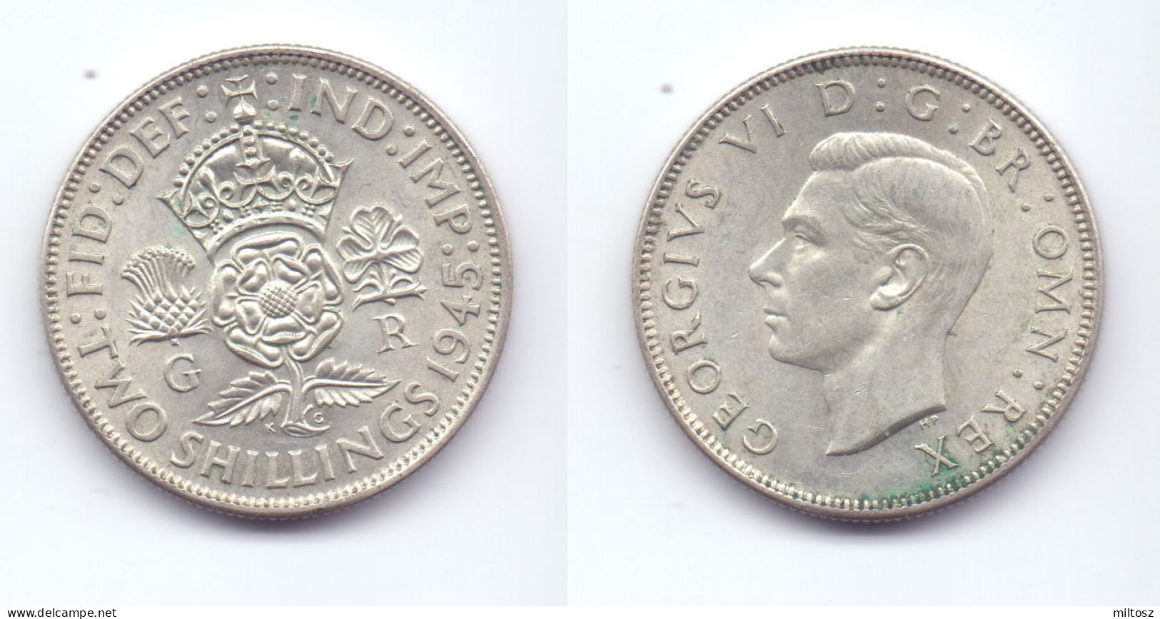 Great Britain 2 Shillings 1945 - J. 1 Florin / 2 Schillings
