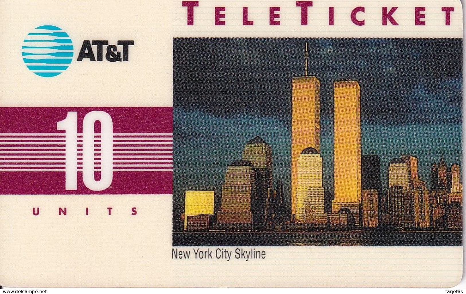 TARJETA DE ESTADOS UNIDOS DE LAS TORRES GEMELAS - AT&T