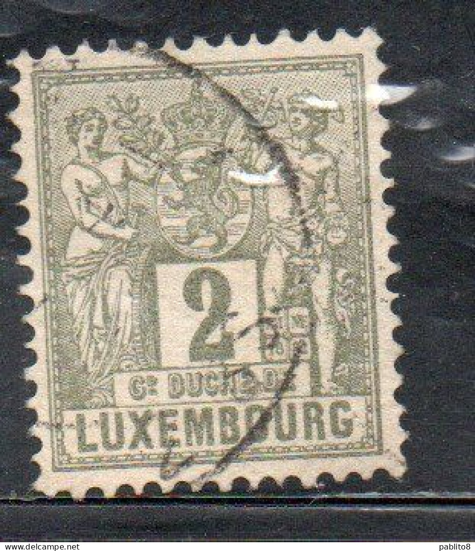 LUXEMBOURG LUSSEMBURGO 1882 INDUSTRY AND COMMERCE CENT. 2c USED USATO OBLITERE' - 1882 Allegorie