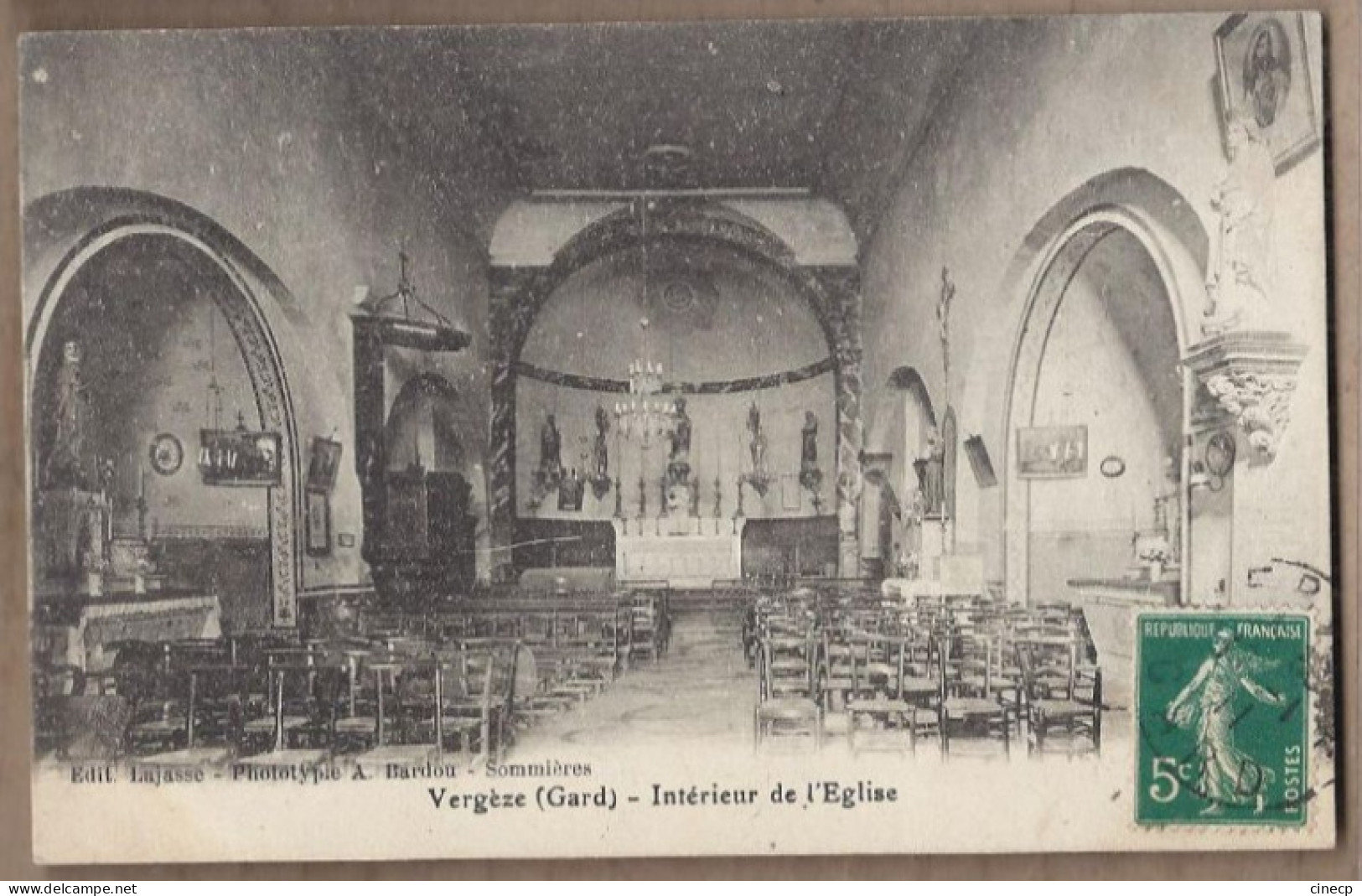 CPA 30 - VERGEZE - Vergèze - Intérieur De L'Eglise - TB PLAN EDIFICE RELGIEUX - Vergèze