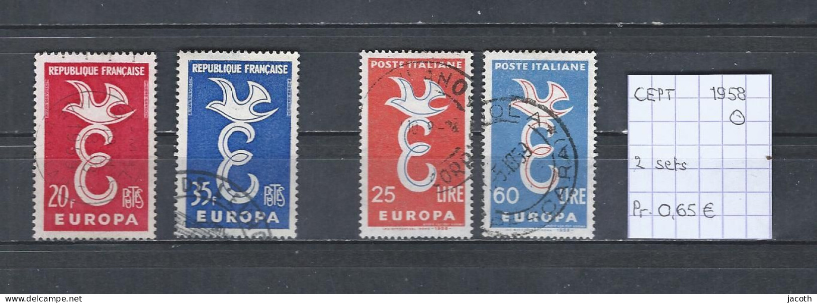 (TJ) Europa CEPT 1958 - 2 Sets (gest./obl./used) - 1958