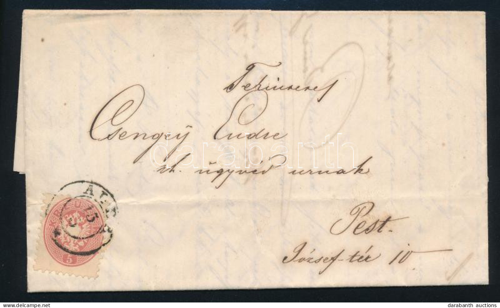 1865 5r Levélen / On Cover "ALDA" - Pest - Altri & Non Classificati