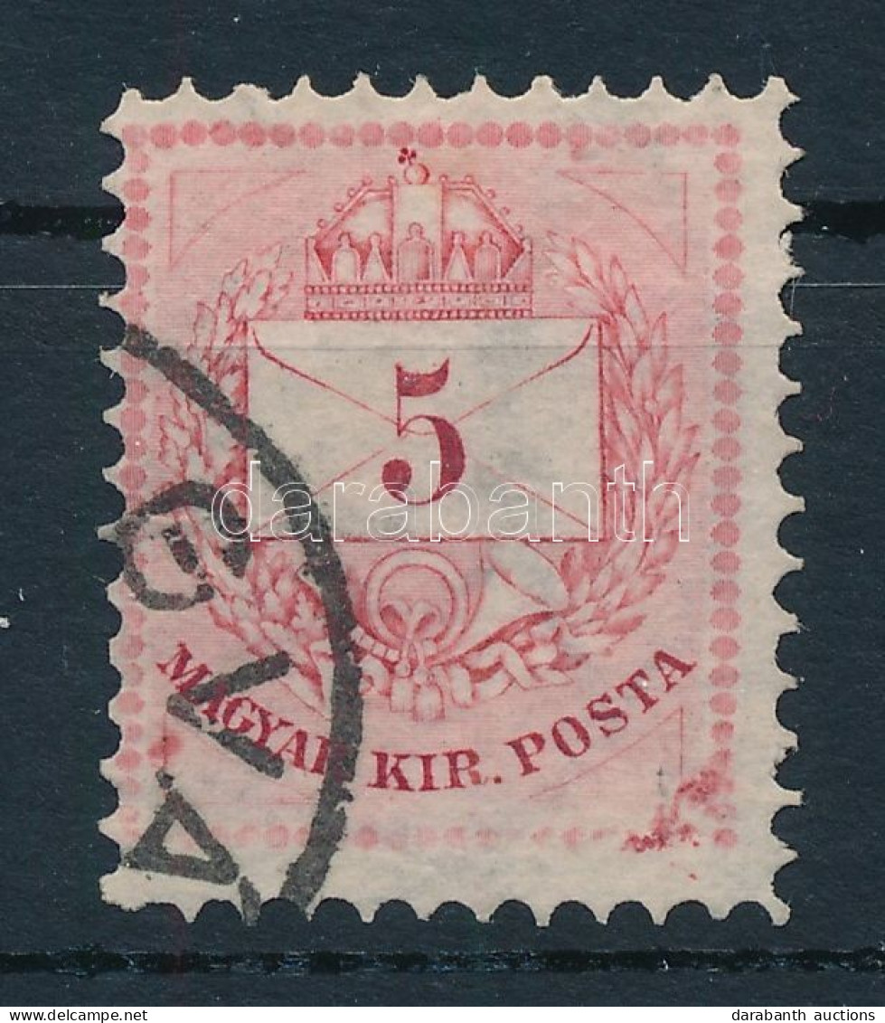 O 1881 5kr Jobb Alsó Háromszögnél Vésetjavítás / Mi 23 With Retouche (ex Lovász) - Autres & Non Classés