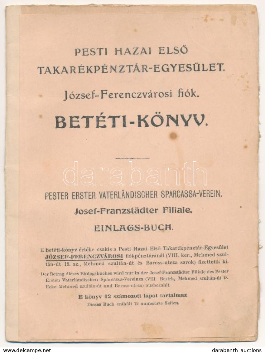 1946. "Pesti Hazai Első Takarékpénztár-Egyesület József-Ferenczvárosi Fiók" Betéti Könyve, Bélyegzésekkel Megkímélt álla - Non Classificati