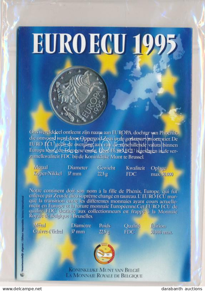 Belgium 1995. 1E Cu-Ni "Europa" Díszlapon T:UNC Belgium 1995. 1 Euro Ecu Cu-Ni "Europa" On Decorative Sheet C:UNC - Ohne Zuordnung