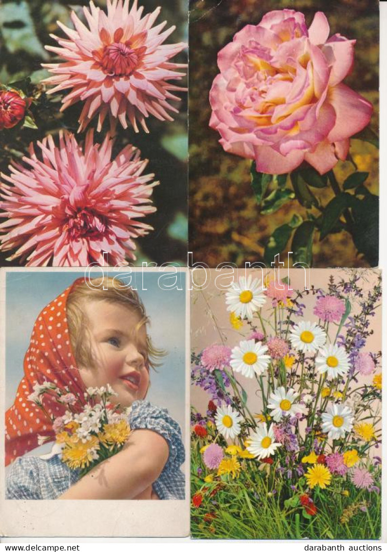 **, * 16 Db Főleg MODERN Virág Motívum Képeslap / 16 Mostly MODERN Flower Motive Postcards - Non Classés