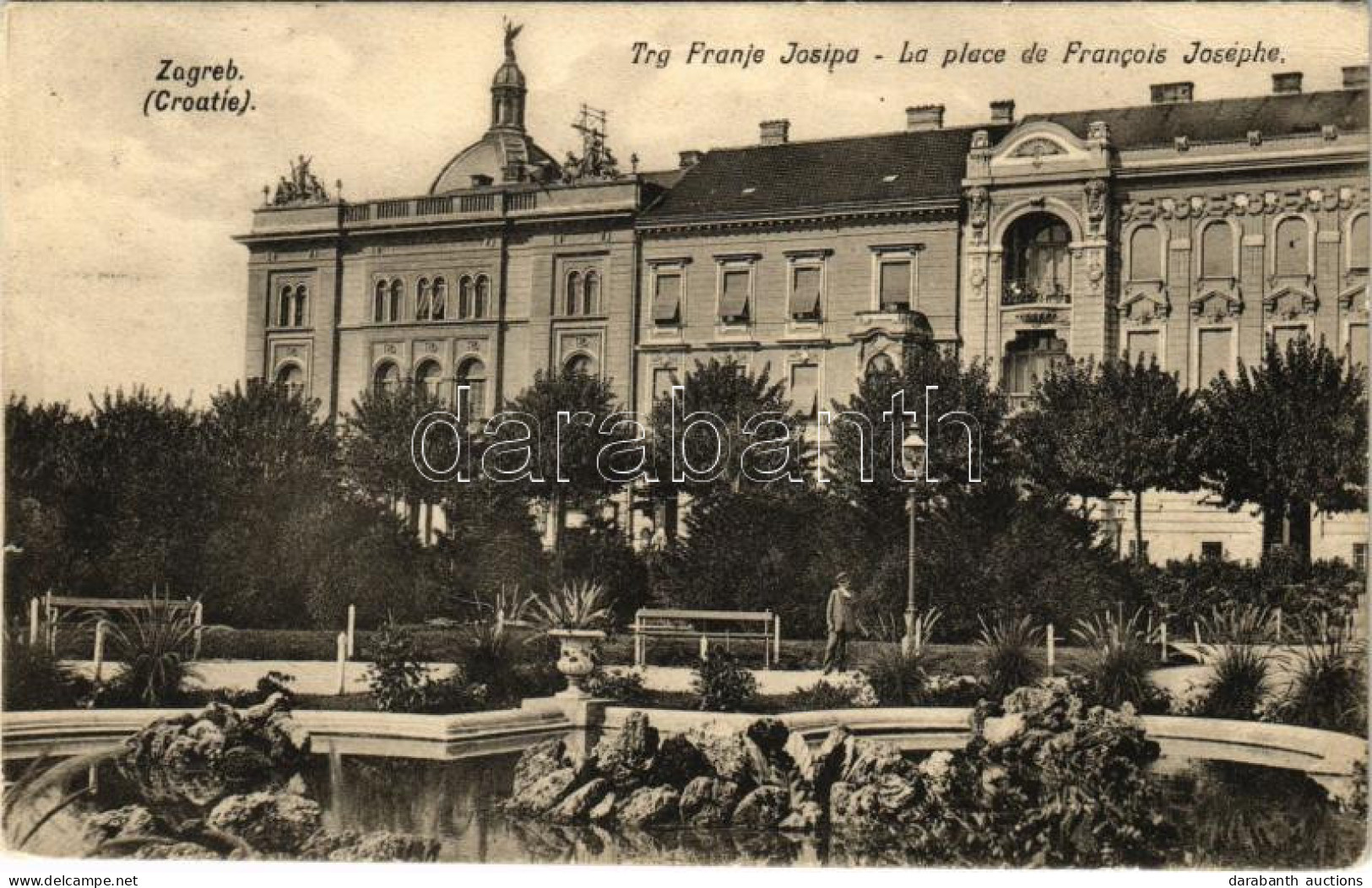 T2/T3 1908 Zagreb, Zágráb; Trg Franje Josipa / Ferenc József Tér / Square (kis Szakadás / Small Tear) - Non Classificati