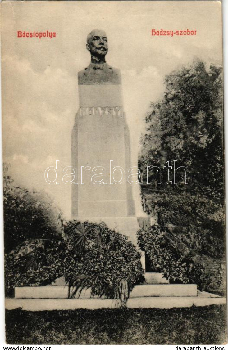 T2/T3 1917 Topolya, Bácstopolya, Bács-Topolya, Backa Topola; Hadzsy Szobor. Wilheim M. Kiadása / Statue, Monument (EK) - Sin Clasificación