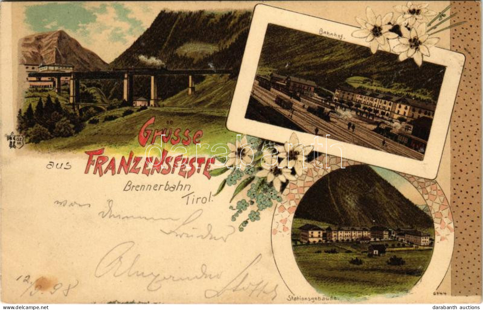 T2/T3 1898 (Vorläufer) Fortezza, Franzensfeste (Südtirol); Grüsse Aus Franzensfeste Brennerbahn Tirol, Bahnhof, Stations - Non Classés