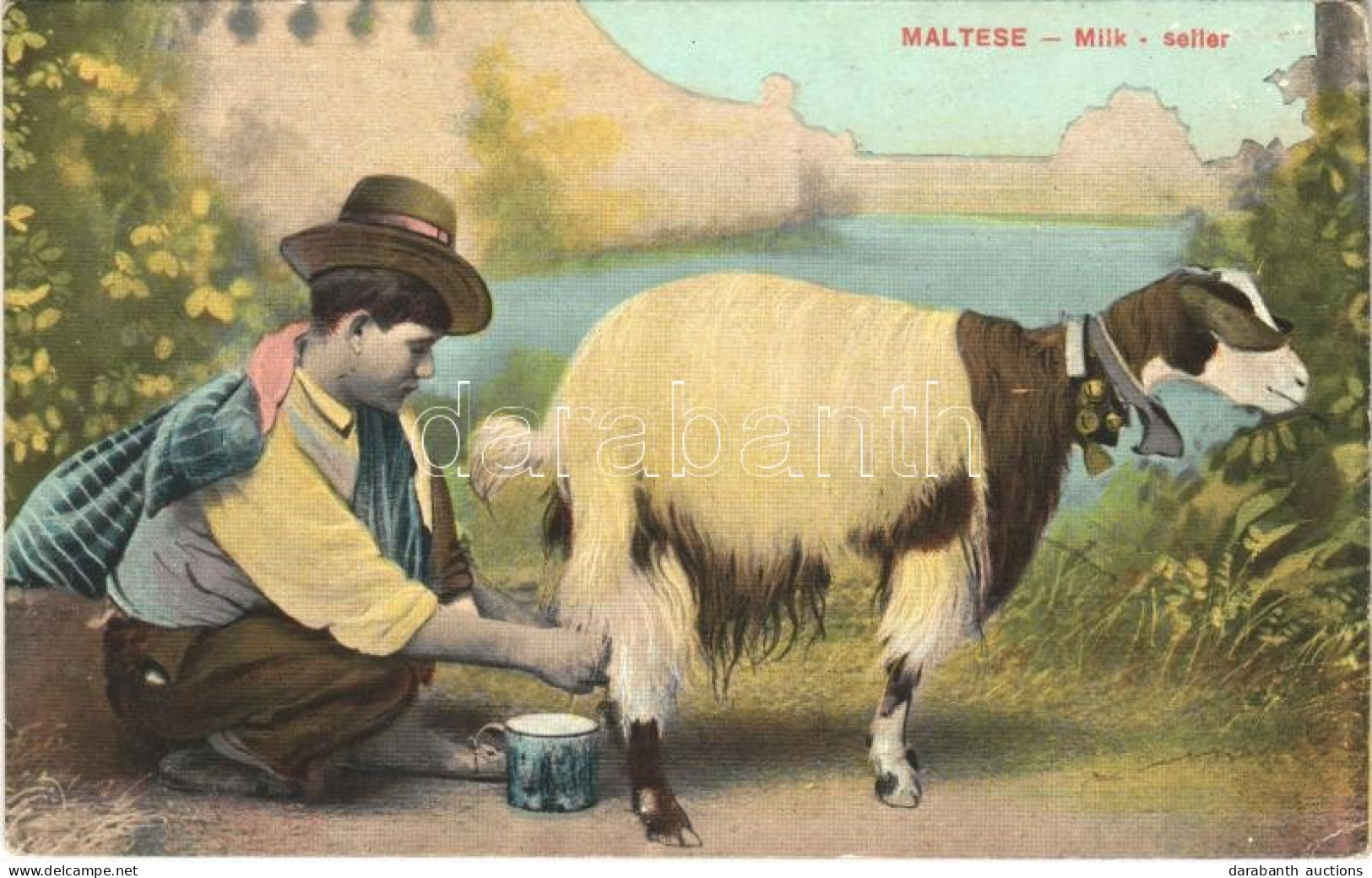 * T2/T3 Malta, Maltese Milk Seller, Goat Milking, Folklore (EK) - Non Classés