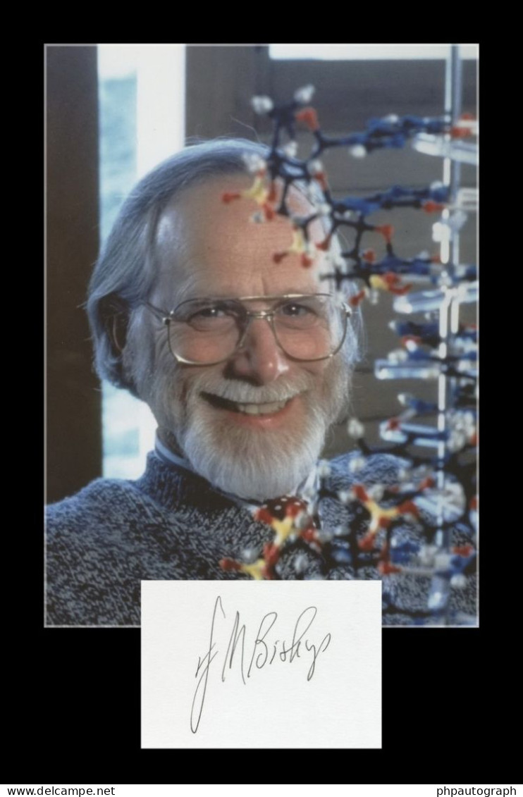 J. Michael Bishop - American Immunologist - Signed Card + Photo - Nobel Prize - Inventors & Scientists