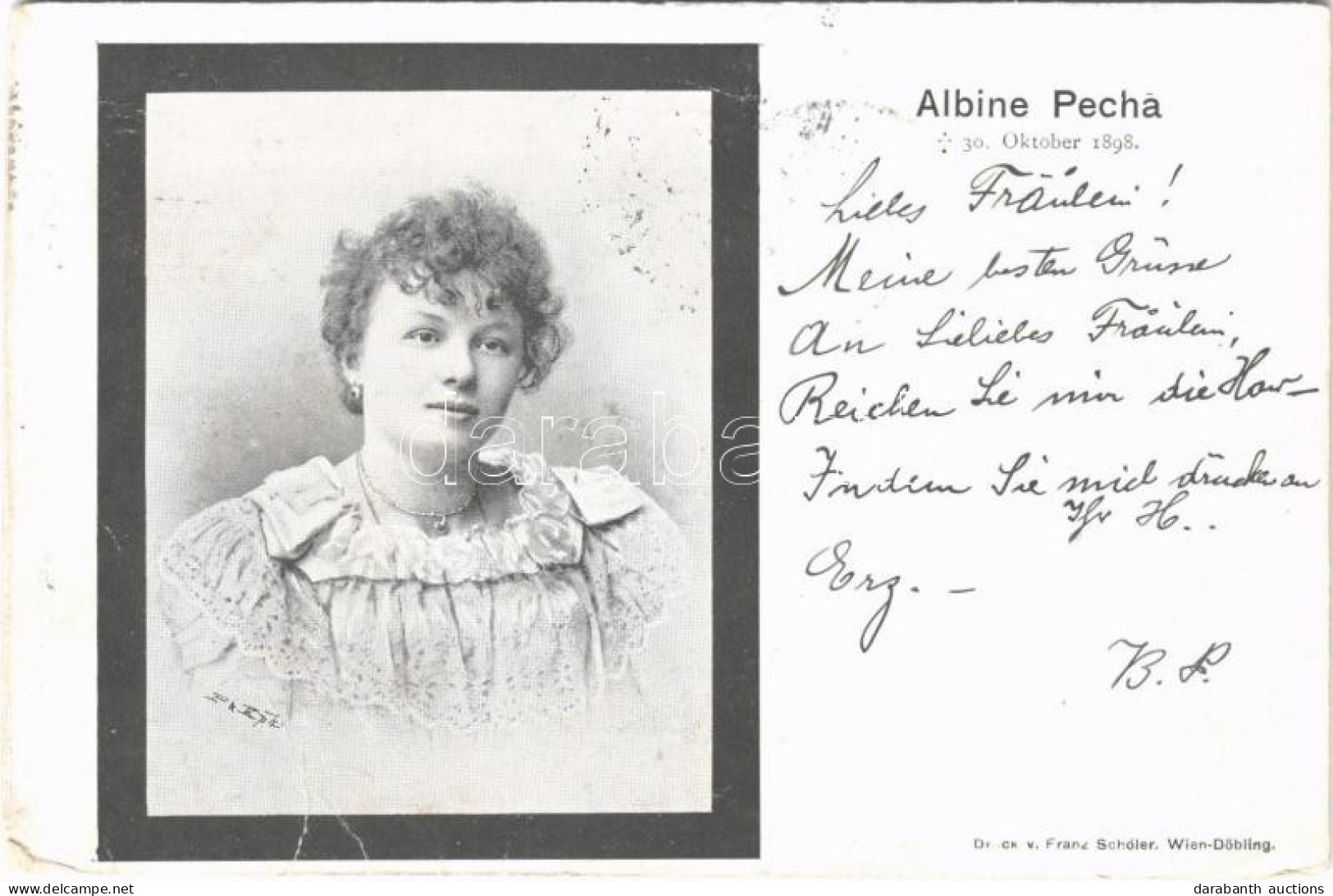 T3 1898 Albine Pecha, Was An Austrian Nurse Who Contracted Pneumonia Due To Unfortunate Circumstances. Together With Doc - Ohne Zuordnung