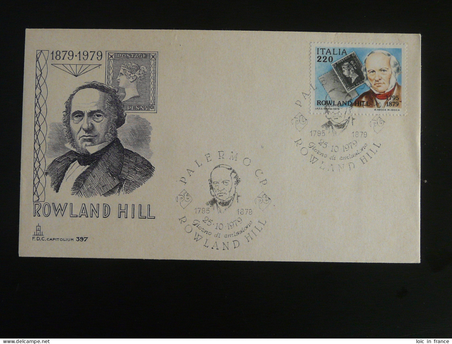 FDC Rowland Hill Black Penny Italia 1979 - Rowland Hill