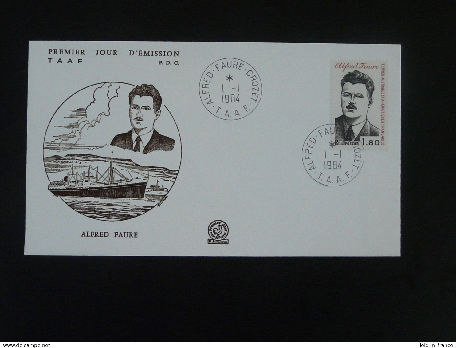 FDC Explorateur Polar Explorer Alfred Faure TAAF 1984 (ex 1) - Explorateurs & Célébrités Polaires