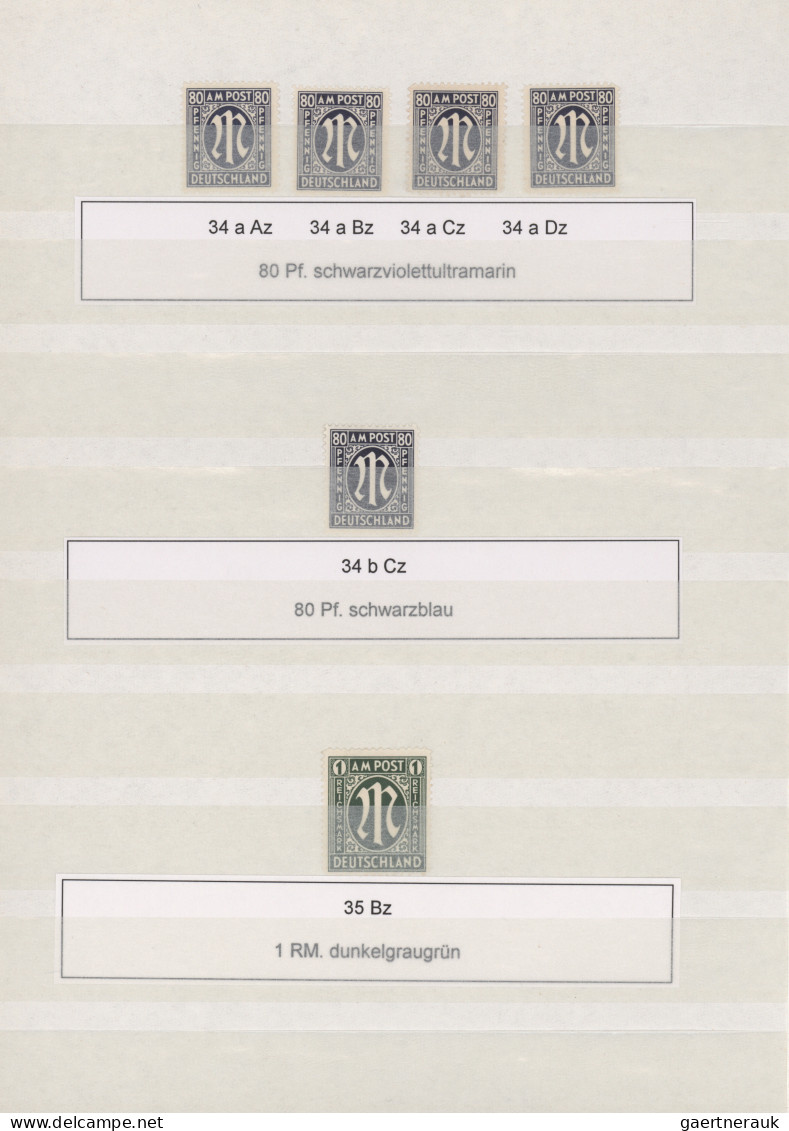 Bizone: 1945/1946, AM-POST, Postfrische Sammlung Amerikanischer, Britischer Und - Other & Unclassified