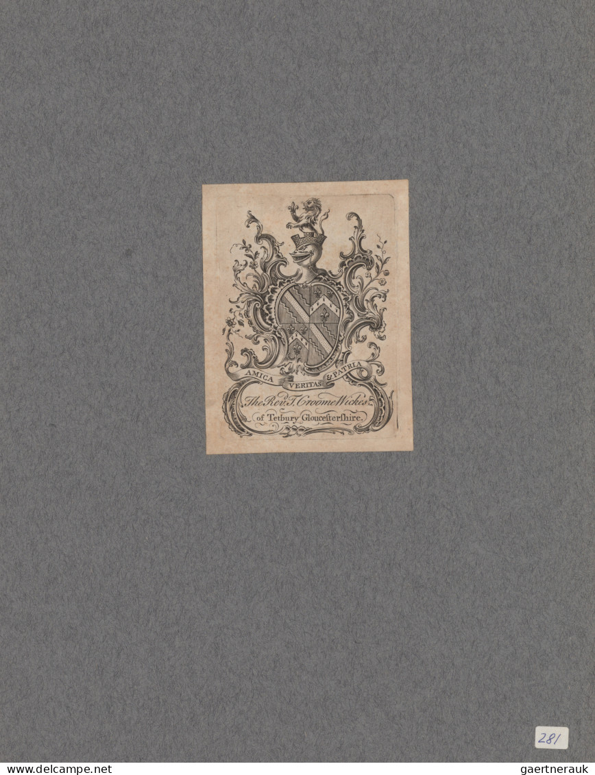 Varia (im Briefmarkenkatalog): 1800/1850 (ca.), Ex Libris, Vielseitige Sammlung - Autres & Non Classés