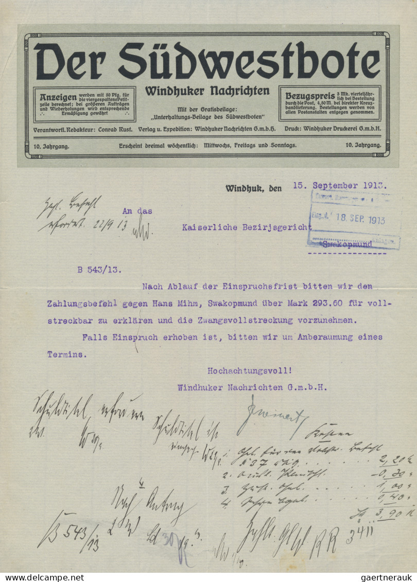 Deutsch-Südwestafrika: 1896/1915, Interessant aufgemachte Sammlung auf selbstges