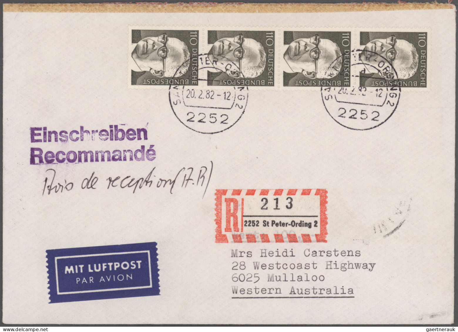 Bundesrepublik Deutschland: 1973/1983, vielseitige Partie von ca. 89 Briefen und