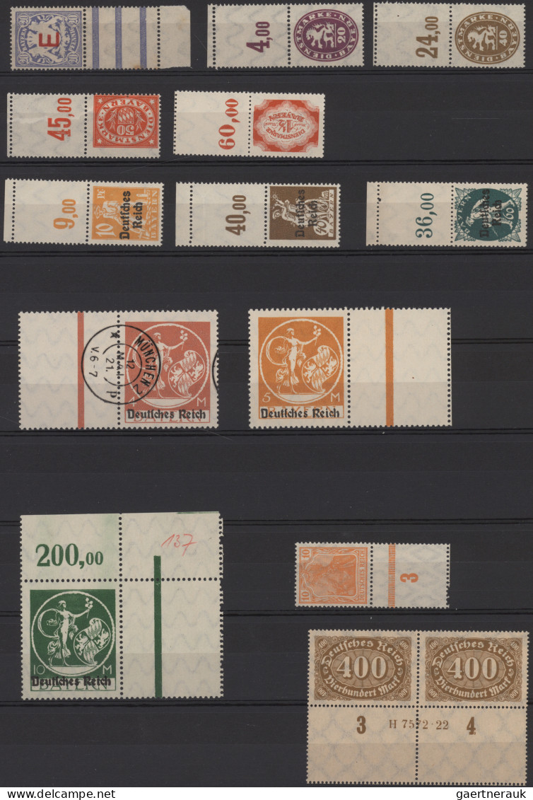 Deutschland: 1876/1945, Kleine Sammlung Von Marken Mit Anhängenden Leerfeldern A - Collections