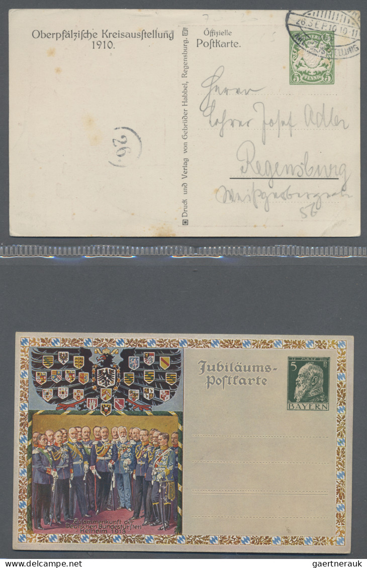 Altdeutschland: 1898/1920, BAYERN/WÜRTTEMBERG, Partie Von Fast 100 Privat-Ganzsa - Collections