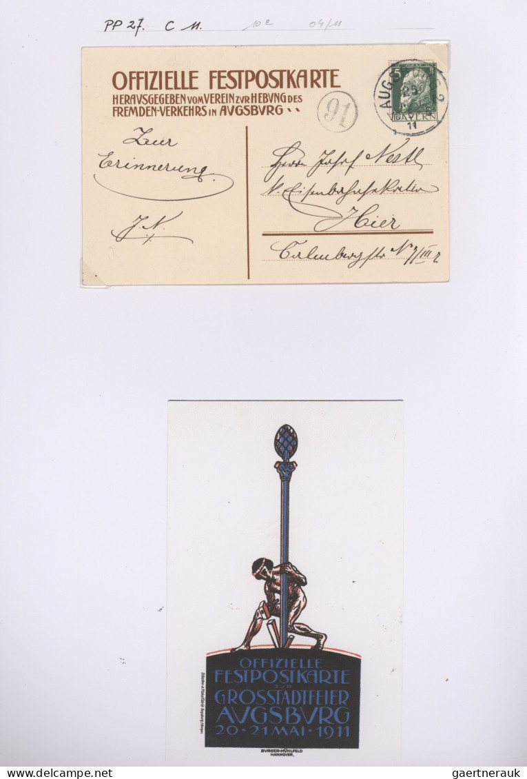 Bayern - Privatganzsachen: 1874/1920, Sammlung von ca. 147 gebrauchten und ungeb