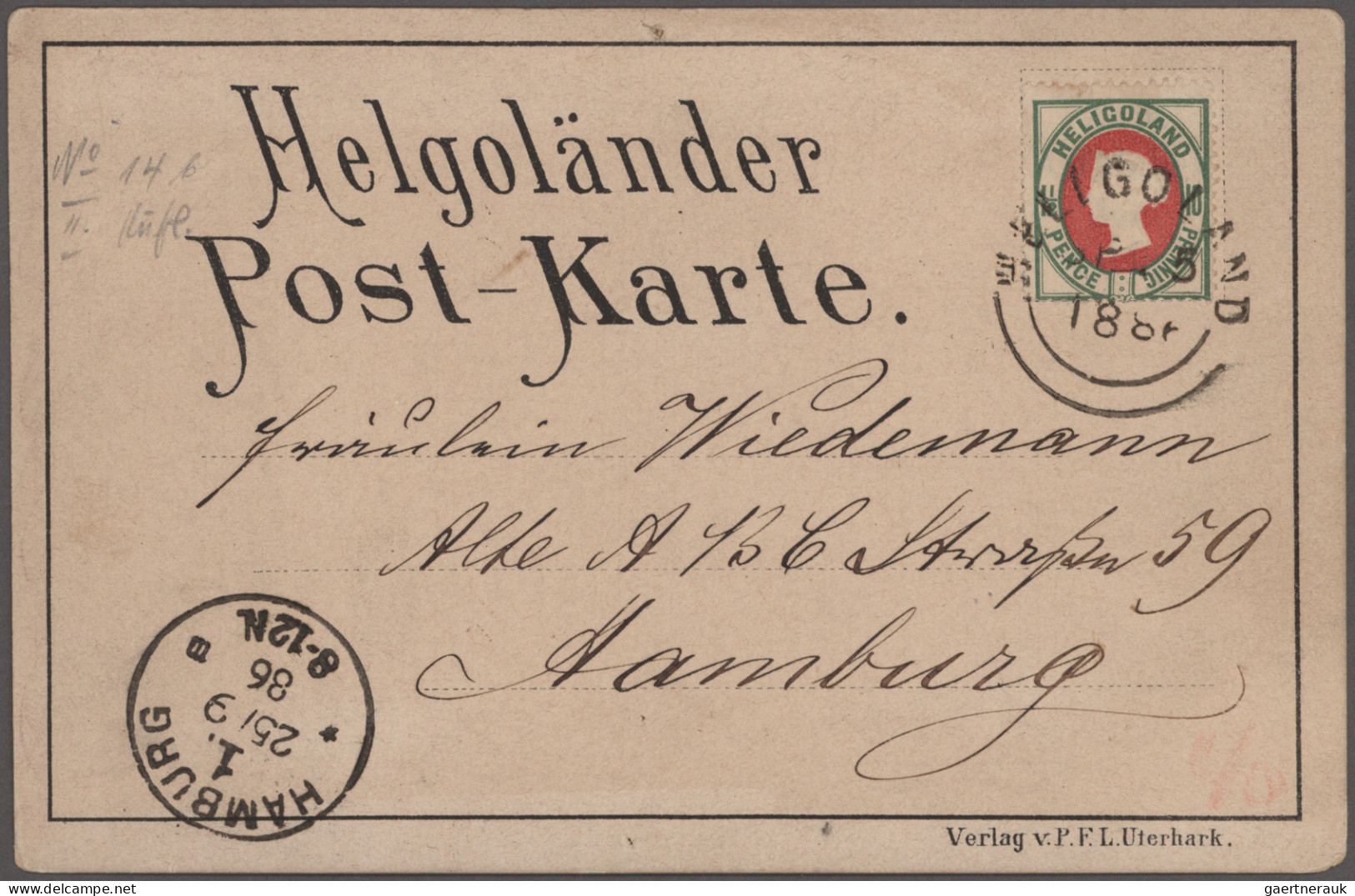 Helgoland - Marken Und Briefe: 1867/1879, Zusammenstellung Auf Steckkarte, U.a. - Heligoland