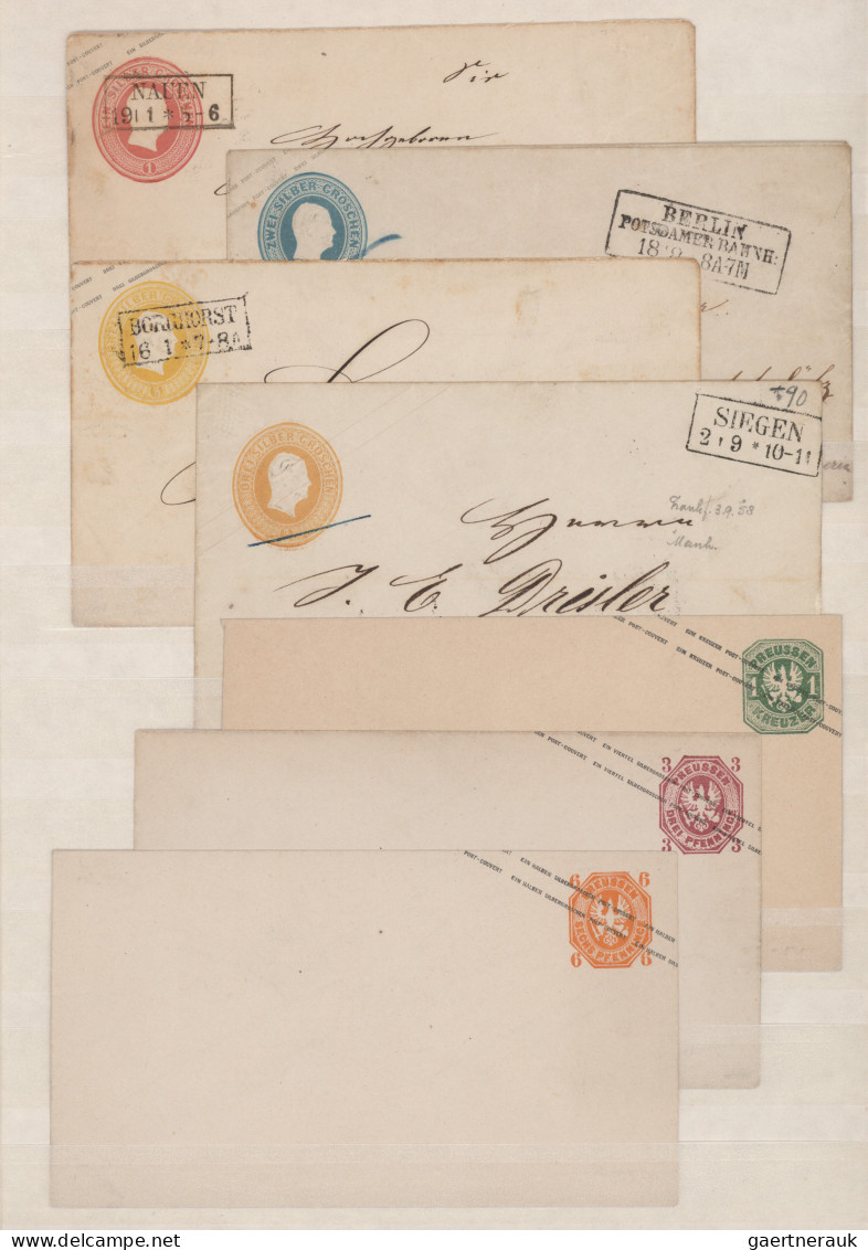 Preußen - Marken und Briefe: 1850/1875 (ca.), interessante Stempel-Kollektion au