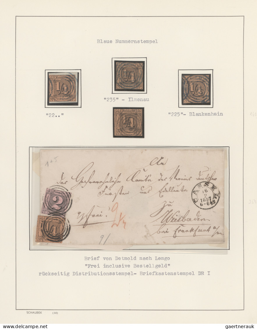 Thurn & Taxis - Marken und Briefe: 1859/1866 (ca): Umfangreiche Sammlung mit hun