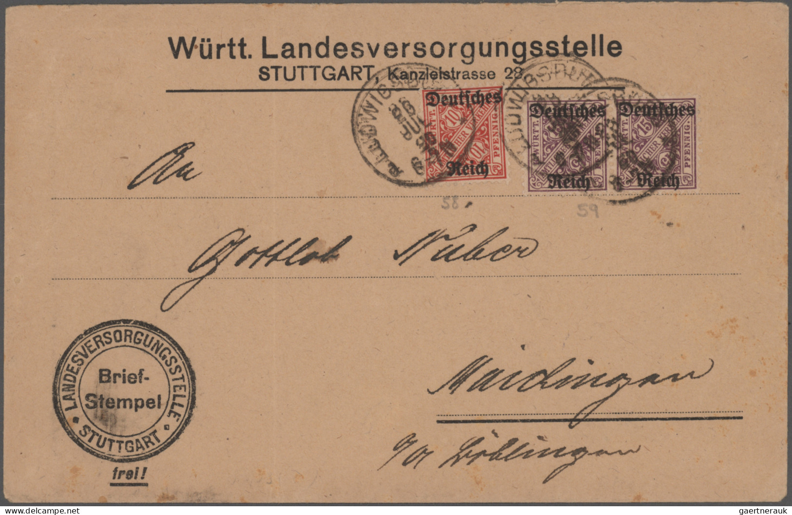 Württemberg - Vorphilatelie: 1887/1948, Posten Mit über 170 Briefen, Karten, Gan - Préphilatélie