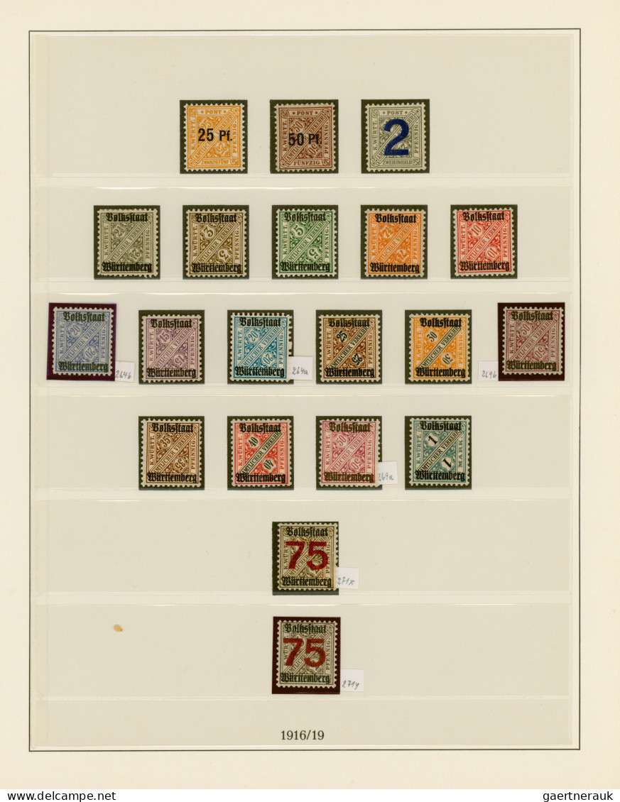 Württemberg - Marken und Briefe: 1875/1923, ungebrauchte Sammlung der Pfennig-Ze