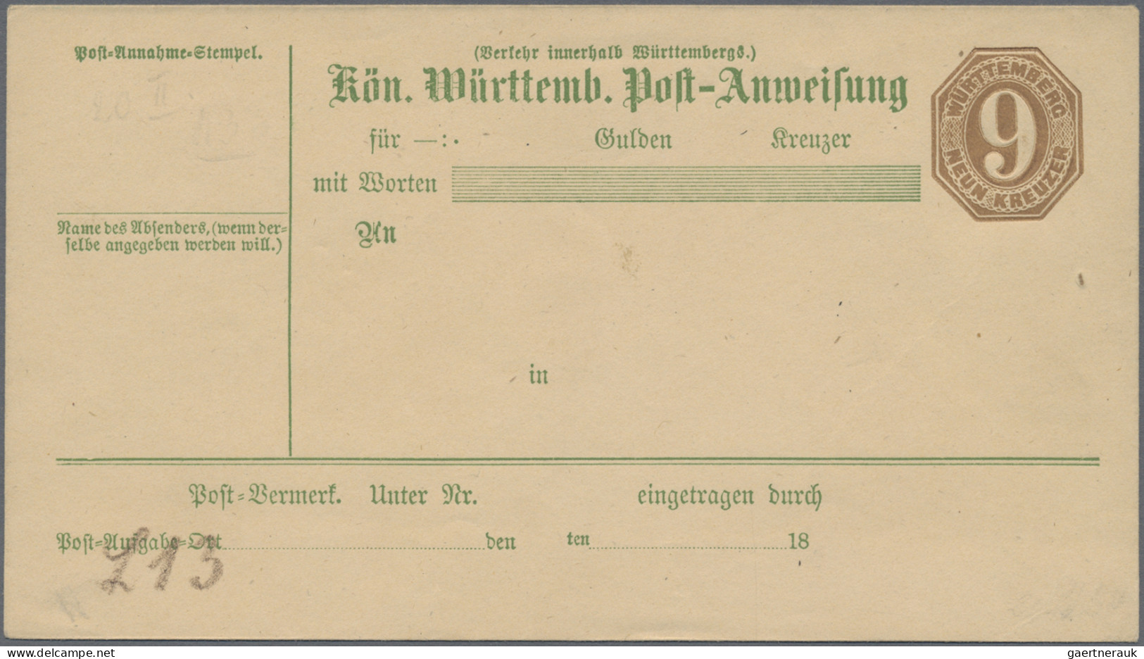 Württemberg - Ganzsachen: 1866/1920 (ca.), Partie Von über 300 Gebrauchten/ungeb - Other & Unclassified