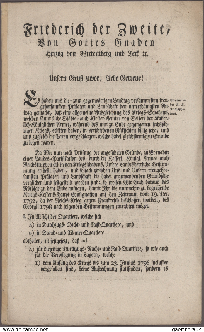 Württemberg - Besonderheiten: 1683/1935 Umfangreicher, Zeitgeschichtlich Sehr In - Otros & Sin Clasificación