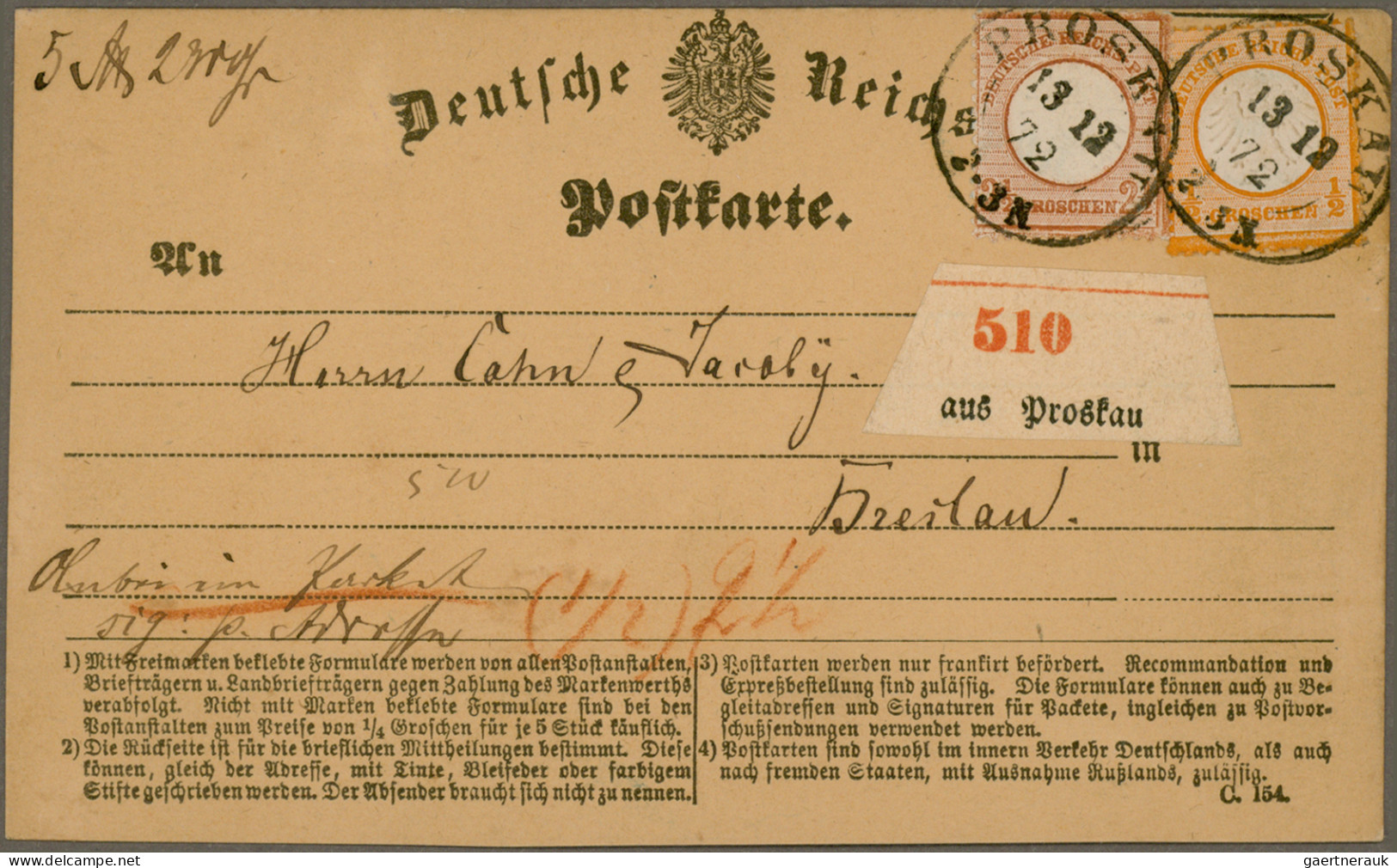 Deutsches Reich - Brustschild: 1872/1875 (ca.), Attraktiver Posten Von Ca. 100 B - Sammlungen