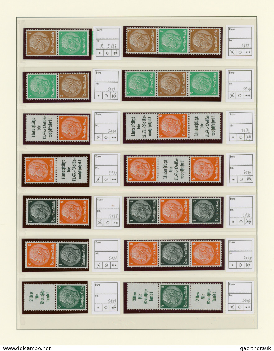 Deutsches Reich - Zusammendrucke: 1913/1941, Umfangreiche Postfrische/ungebrauch - Zusammendrucke