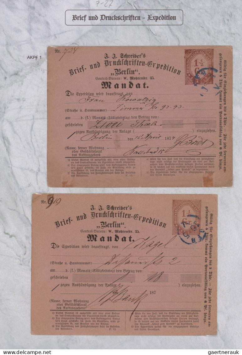 Deutsches Reich - Privatpost (Stadtpost): 1873/1874 "Berlin-Privatpost "A" Brief