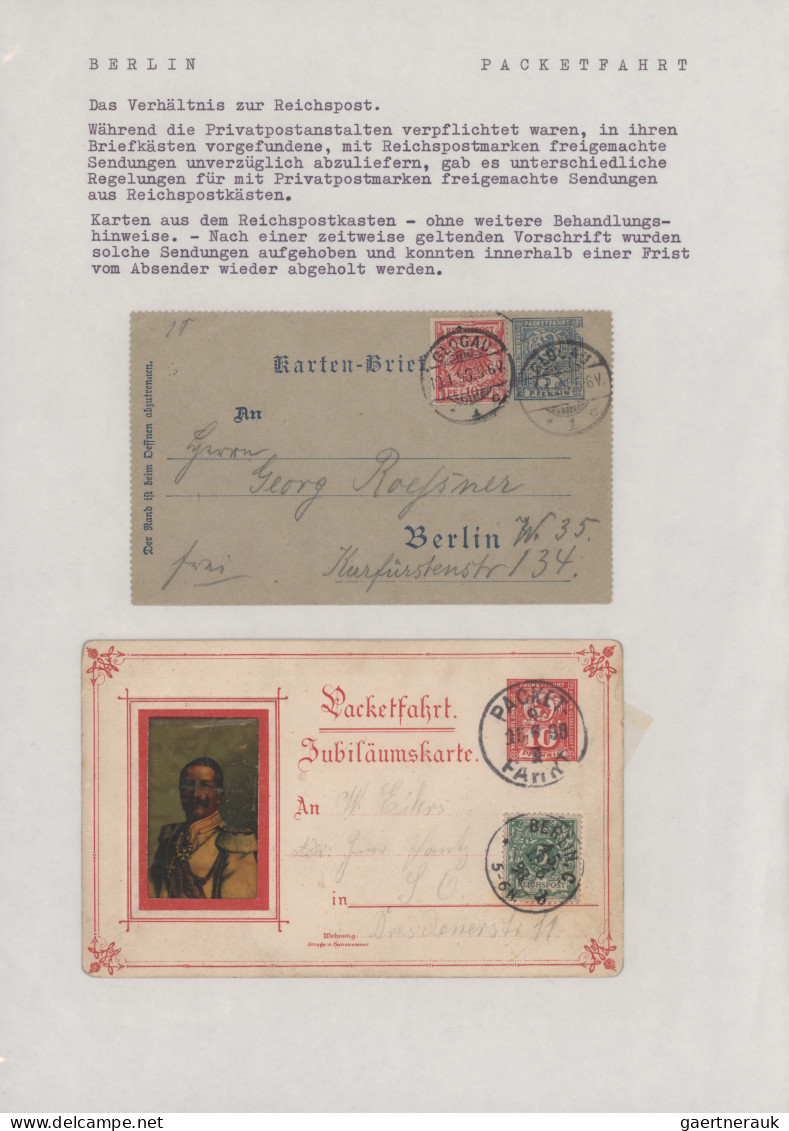 Deutsches Reich - Privatpost (Stadtpost): 1884/1929 "Berliner Paketfahrt": Umfan