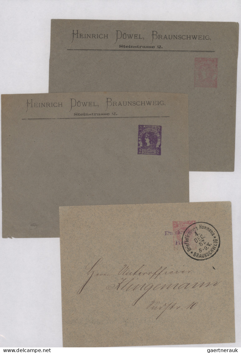 Deutsches Reich - Privatpost (Stadtpost): 1886/1897, BRAUNSCHWEIG, saubere umfan