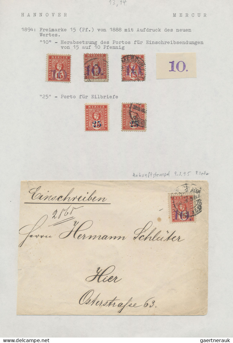 Deutsches Reich - Privatpost (Stadtpost): 1886/1906 "Hannover-Privatpost": Umfan