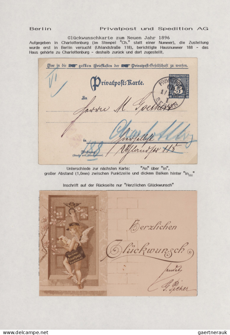 Deutsches Reich - Privatpost (Stadtpost): 1886/1924, BERLIN/ Spedition AG, Verke