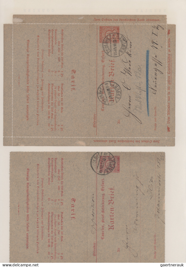 Deutsches Reich - Privatpost (Stadtpost): 1888/1896 "Erfurt - Privatpost & Couri