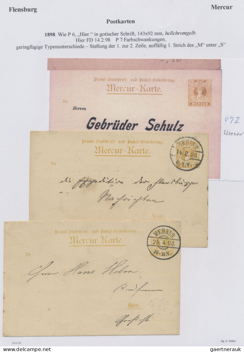 Deutsches Reich - Privatpost (Stadtpost): 1897/1900 "Flensburg - Privatpost Merk