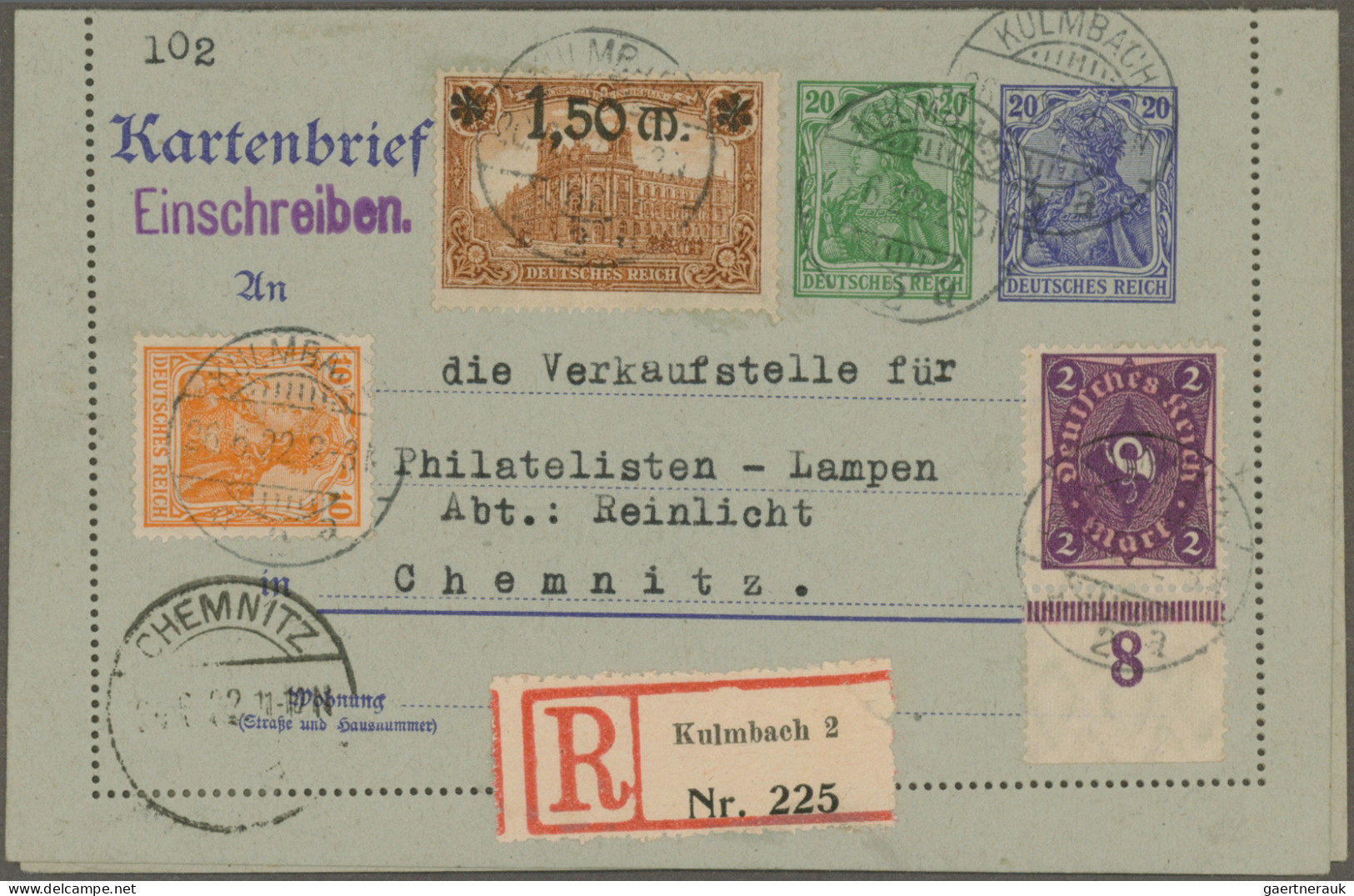 Deutsches Reich - Ganzsachen: 1900/1921, Saubere Sammlung Von 68 Gebrauchten Und - Other & Unclassified