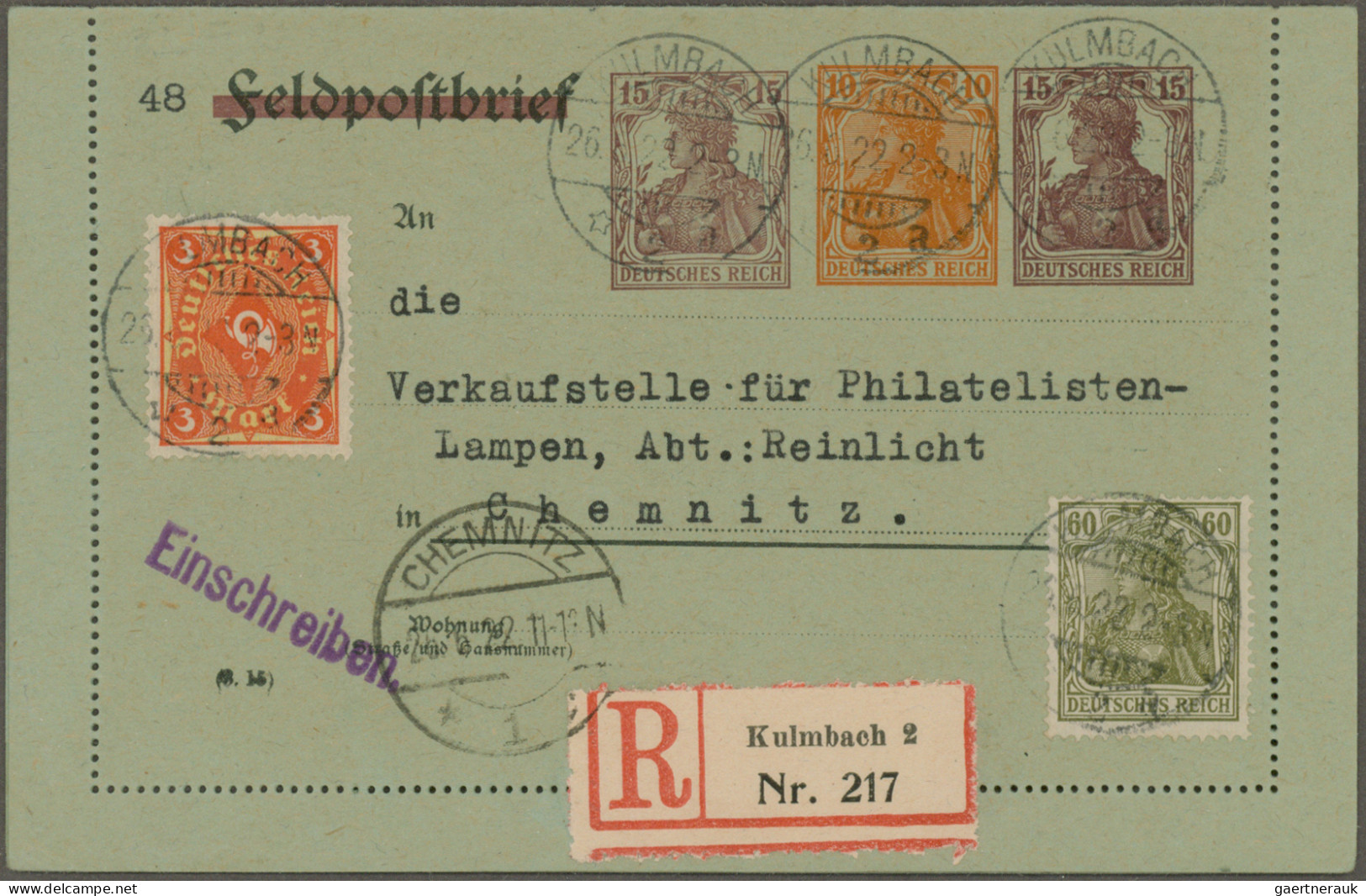 Deutsches Reich - Ganzsachen: 1900/1921, Saubere Sammlung Von 68 Gebrauchten Und - Otros & Sin Clasificación