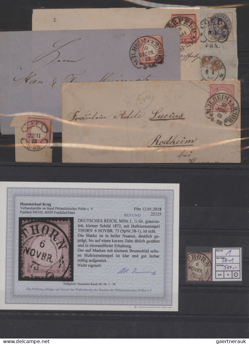 Deutsches Reich - Hufeisenstempel: 1866/1875, Sammlungsbestand mit 89 Marken und