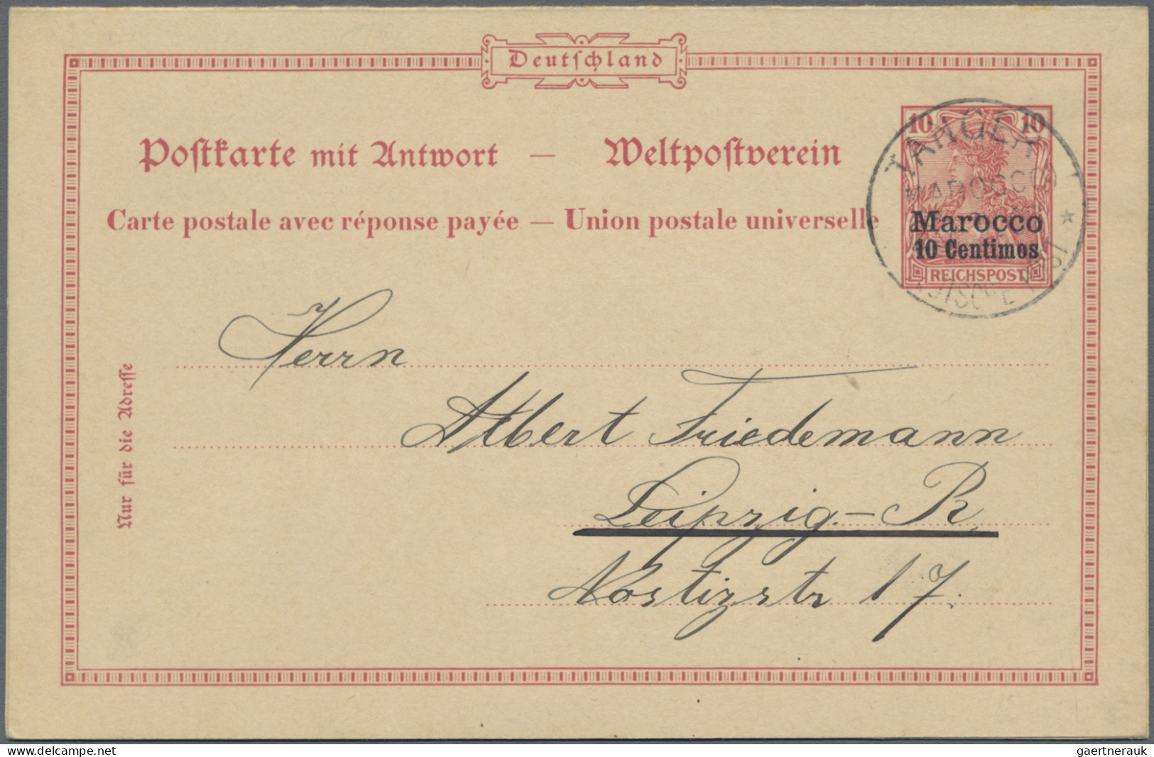 Deutsche Post In Marokko - Ganzsachen: 1900/1911, Partie Von 16 Gebrauchten Ganz - Maroc (bureaux)